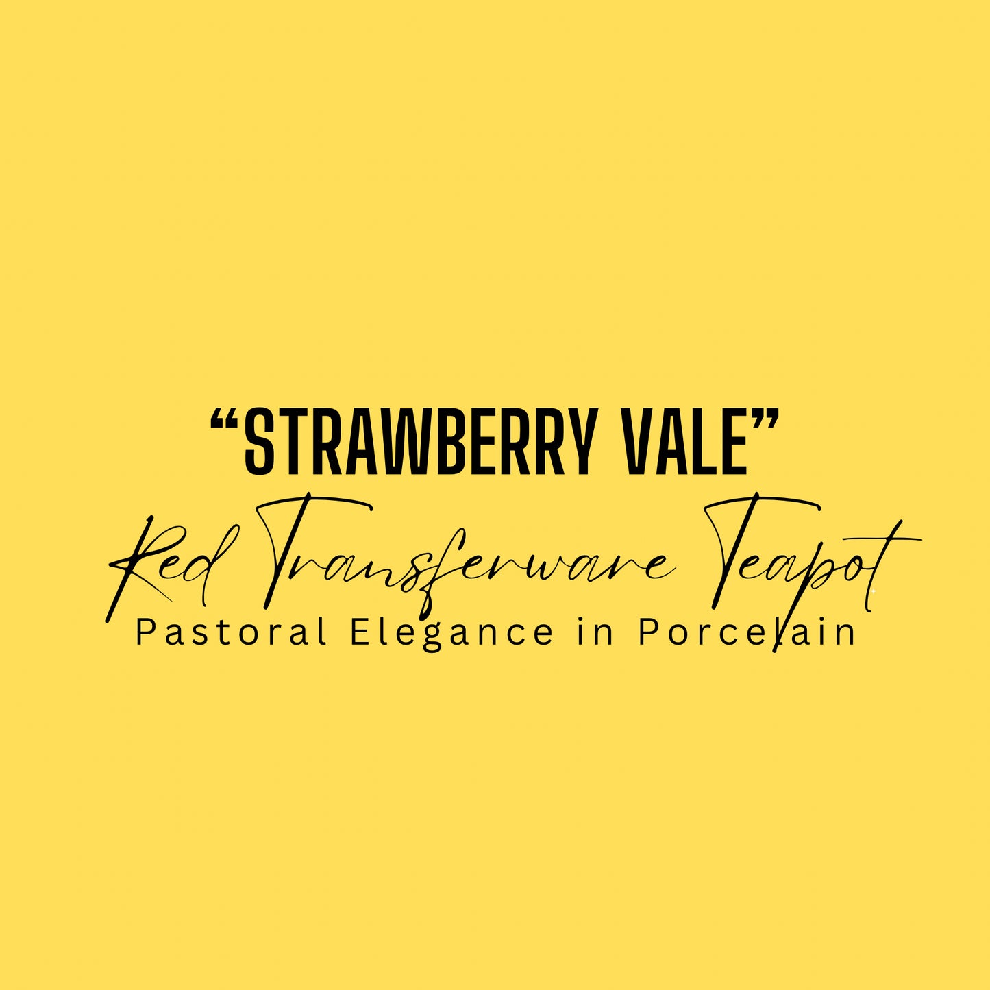 “Strawberry Vale” Red Transferware Teapot