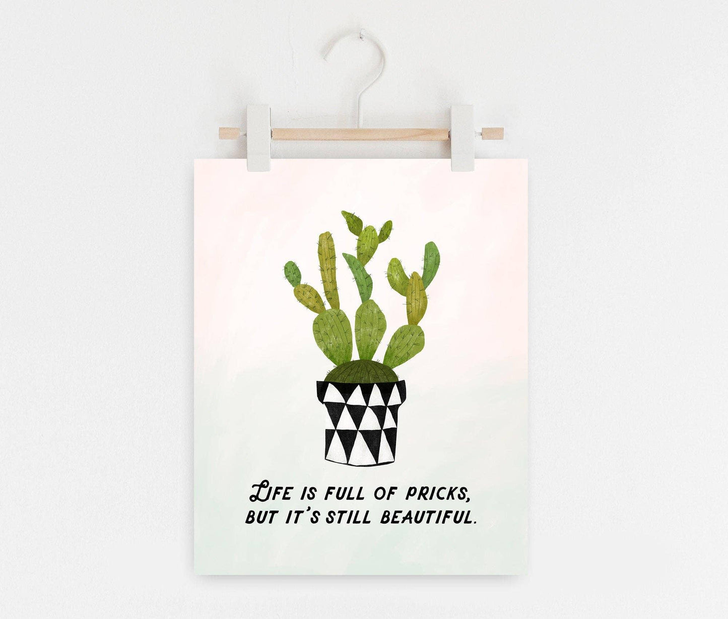 Still Beautiful - funny cactus art print