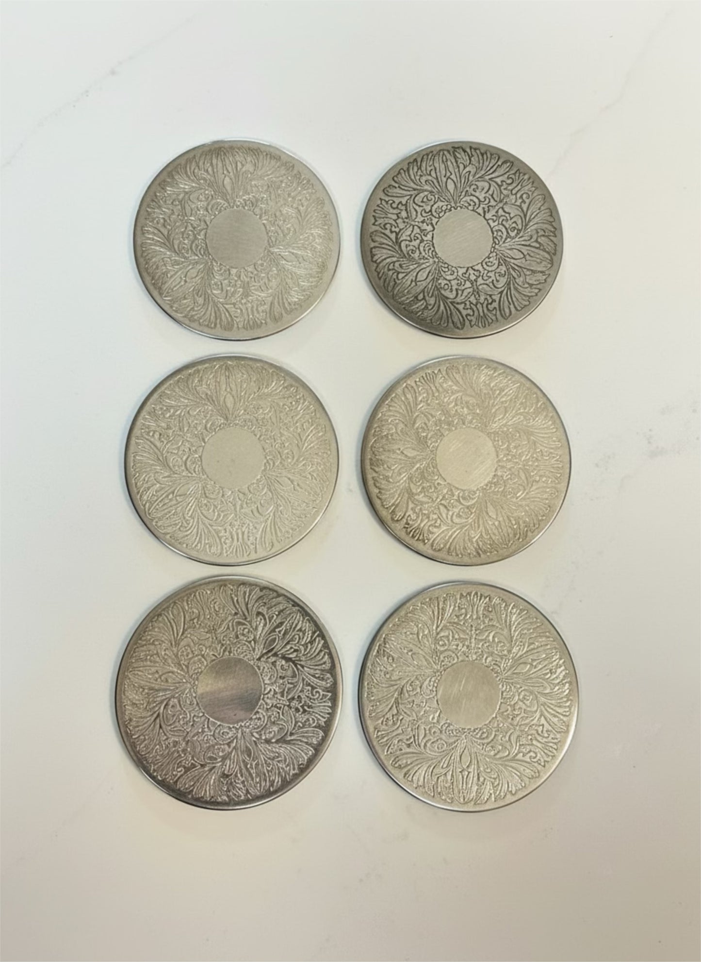 Vintage Silver-Plated Filigree Coaster Set with Gallery Caddy | Hollywood Regency Barware