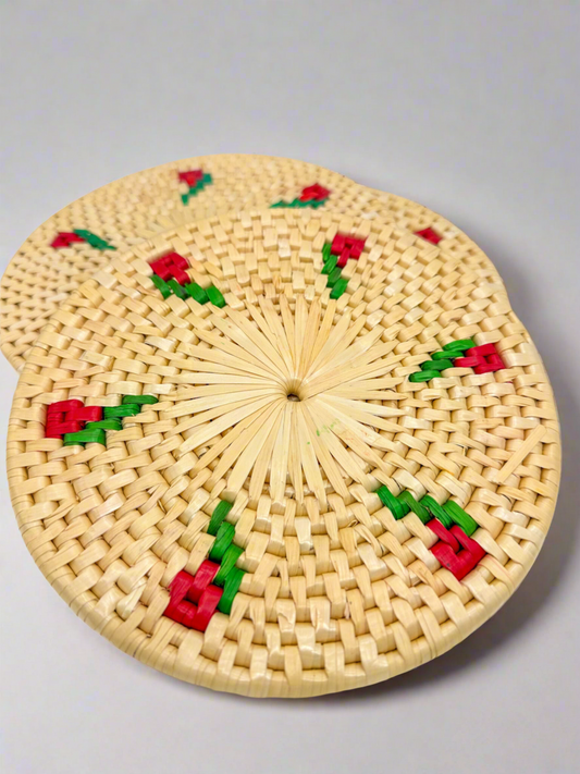 Handwoven Straw Charger Plate-Set of 4
