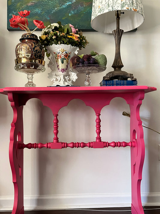 French Stripe Antique Console — Hand‑Painted in Amore & Charming | Jacksonville, FL