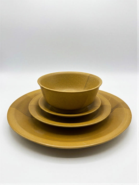 The Ochre Prism Stoneware Dinnerware Collection – 24-Piece Tabletop Set