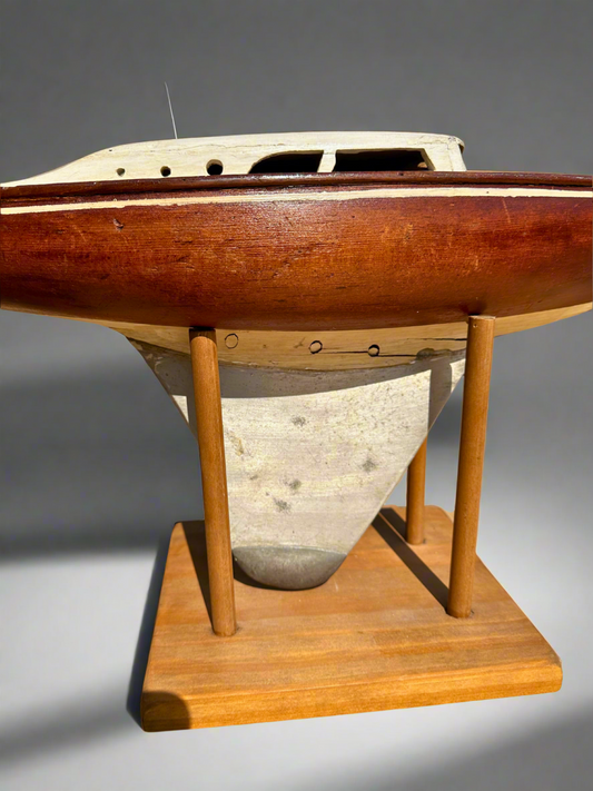 Vintage Half-Hull Sailboat Model