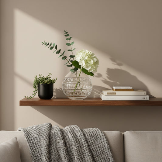 Cut Glass Keepsake Vase – Ornate Bands & Timeless Clarity