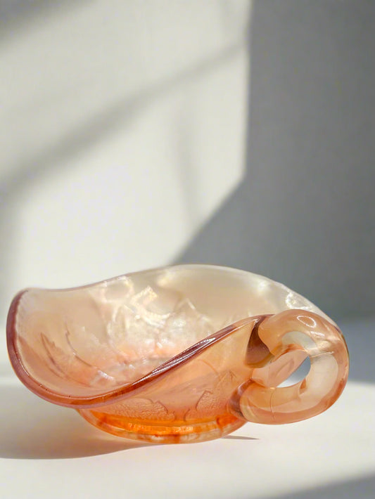 Vintage Amberina Glass Bonbon Dish