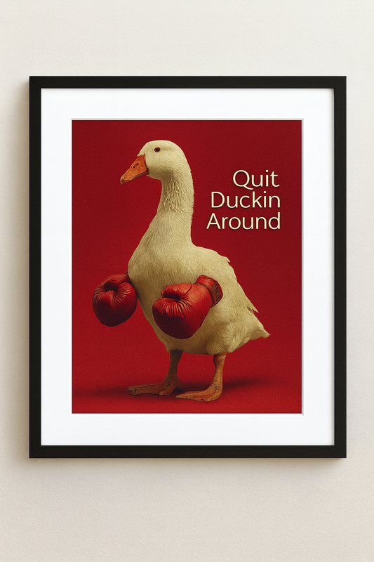 Quit Duckin’ Around – Motivational Duck Print (11x14 Matte)