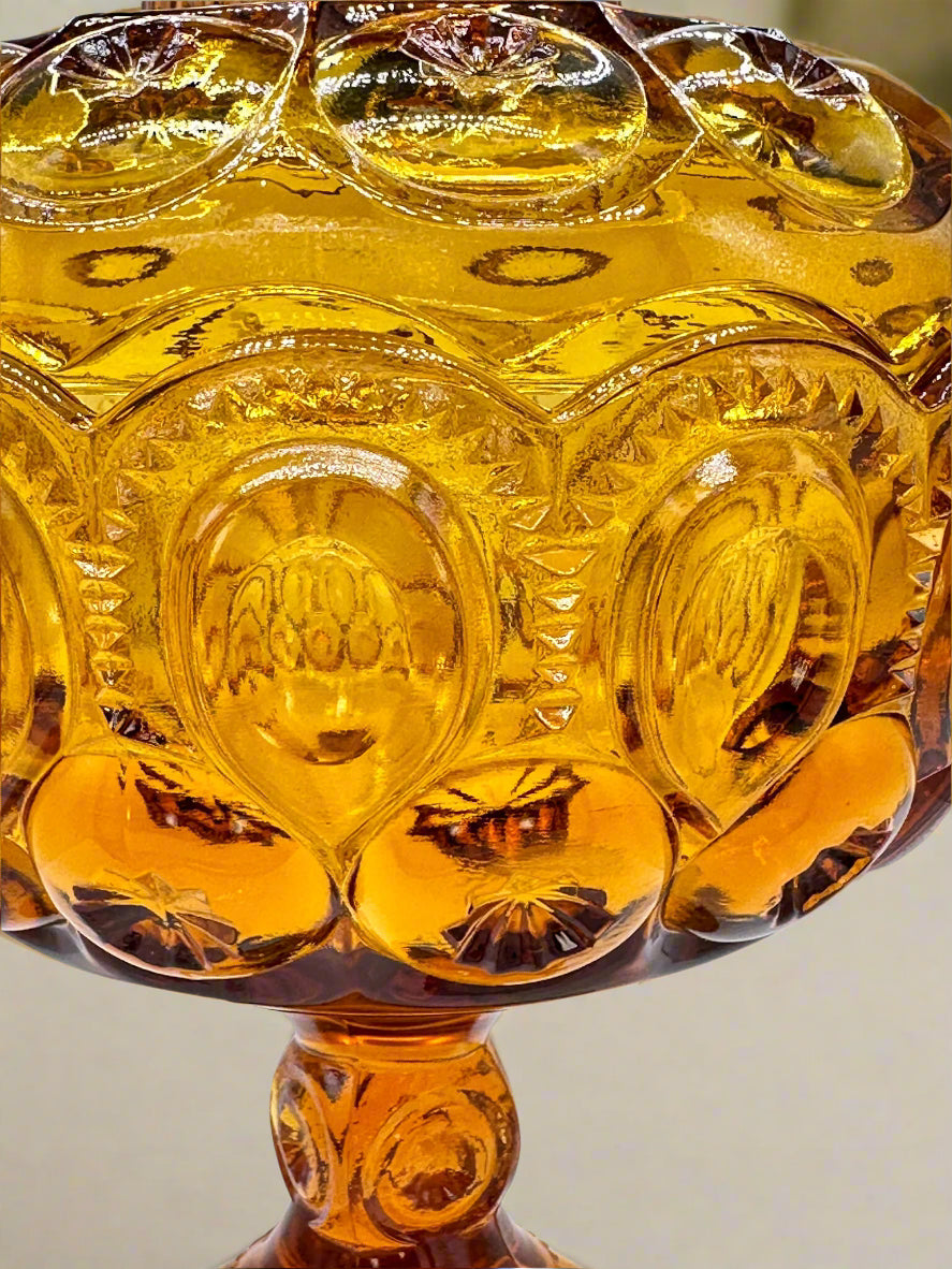 Vintage Indiana Glass Amber Candy Dish