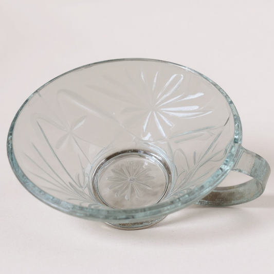 Mid-Century Jeannette Glass Cup – Starburst Embossed