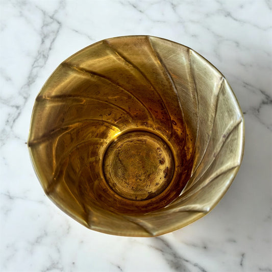 Vintage Brass Planter - Rich Patina Charm