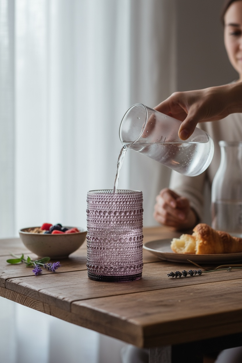 Halo Textured Glass Set – Jewel-Toned Coolers (Set of 4, 15.2 oz)