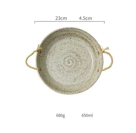 Handmade Japanese Stoneware Dinnerware Set - Artisan Round Plates & Bowls