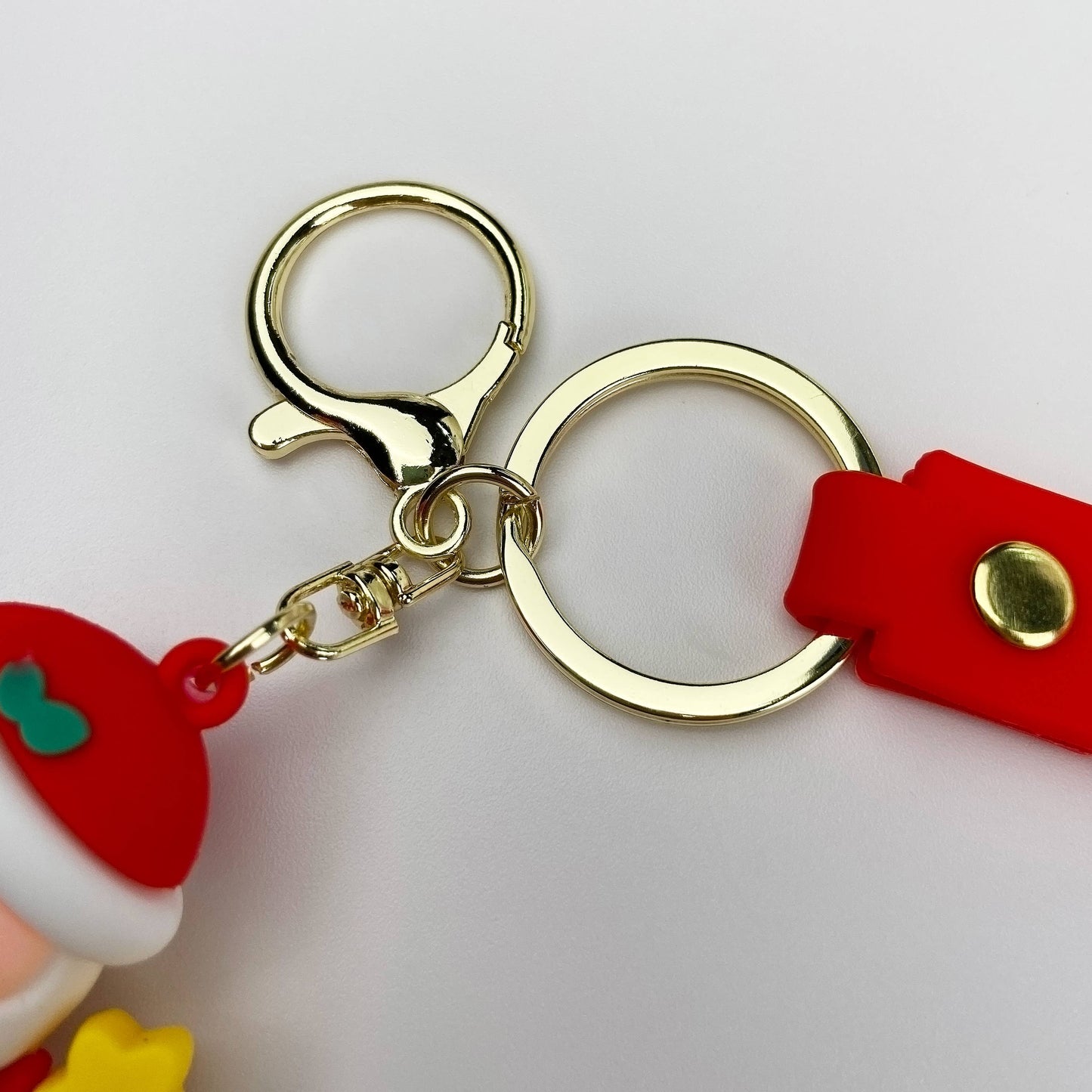 Christmas Keychain Set - Santa & Snowman PVC Charms | Holiday Gift