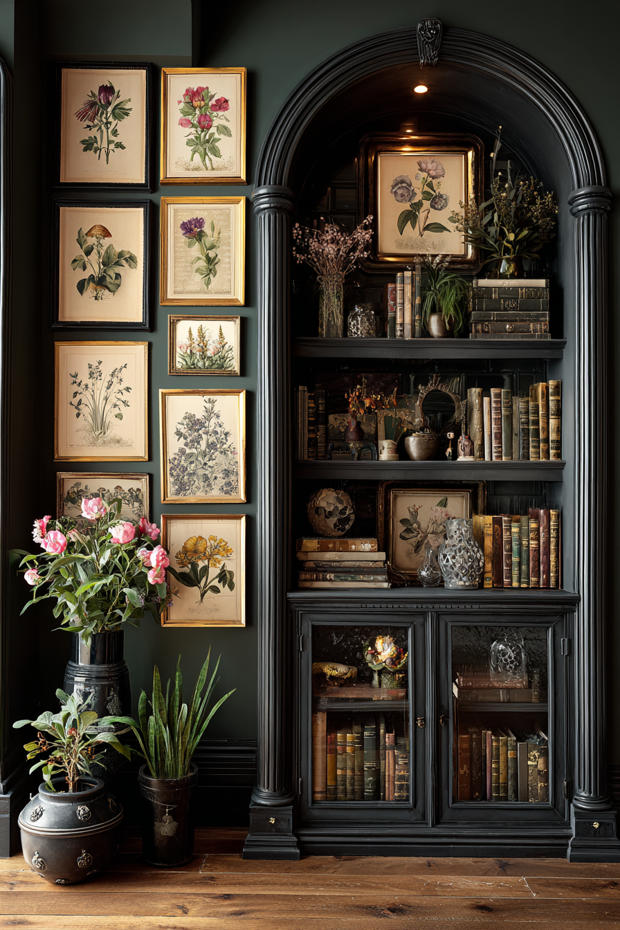 Vintage art piece displayed in a boho-luxe home interior showing how to start decorating with art you love