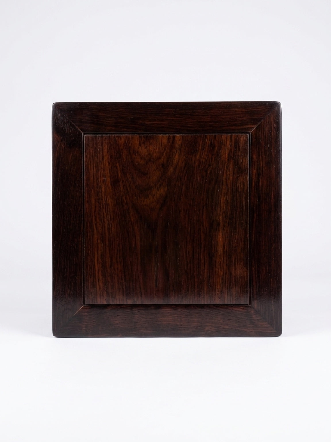 Square dark hardwood Ming-style low table top view