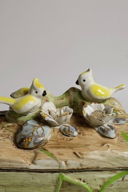 Whispers of the Nest – Vintage Ceramic Vanity Box