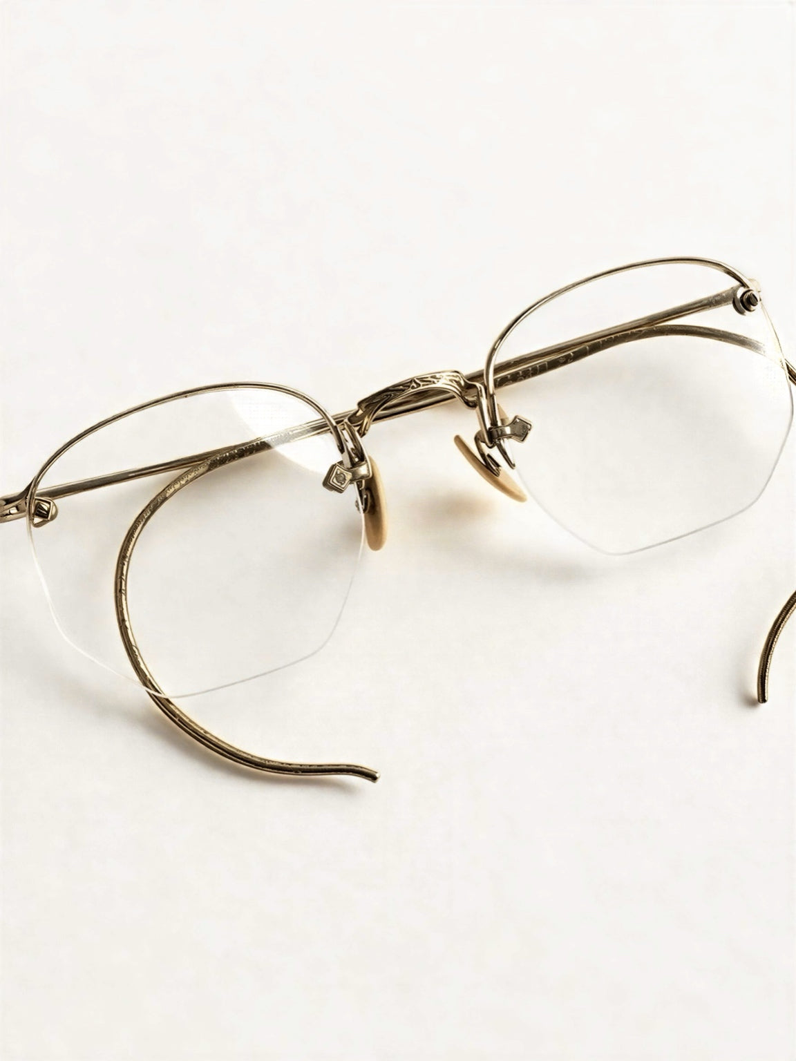 Vintage American Optical 12K Gold-Filled Rimless Eyeglasses with Case & Cloth