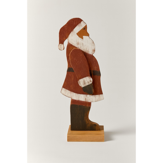Vintage Handmade Wooden Santa Claus Decor - 12 Inch Christmas Figurine