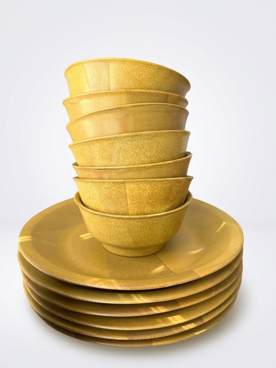 The Ochre Prism Stoneware Dinnerware Collection – 24-Piece Tabletop Set