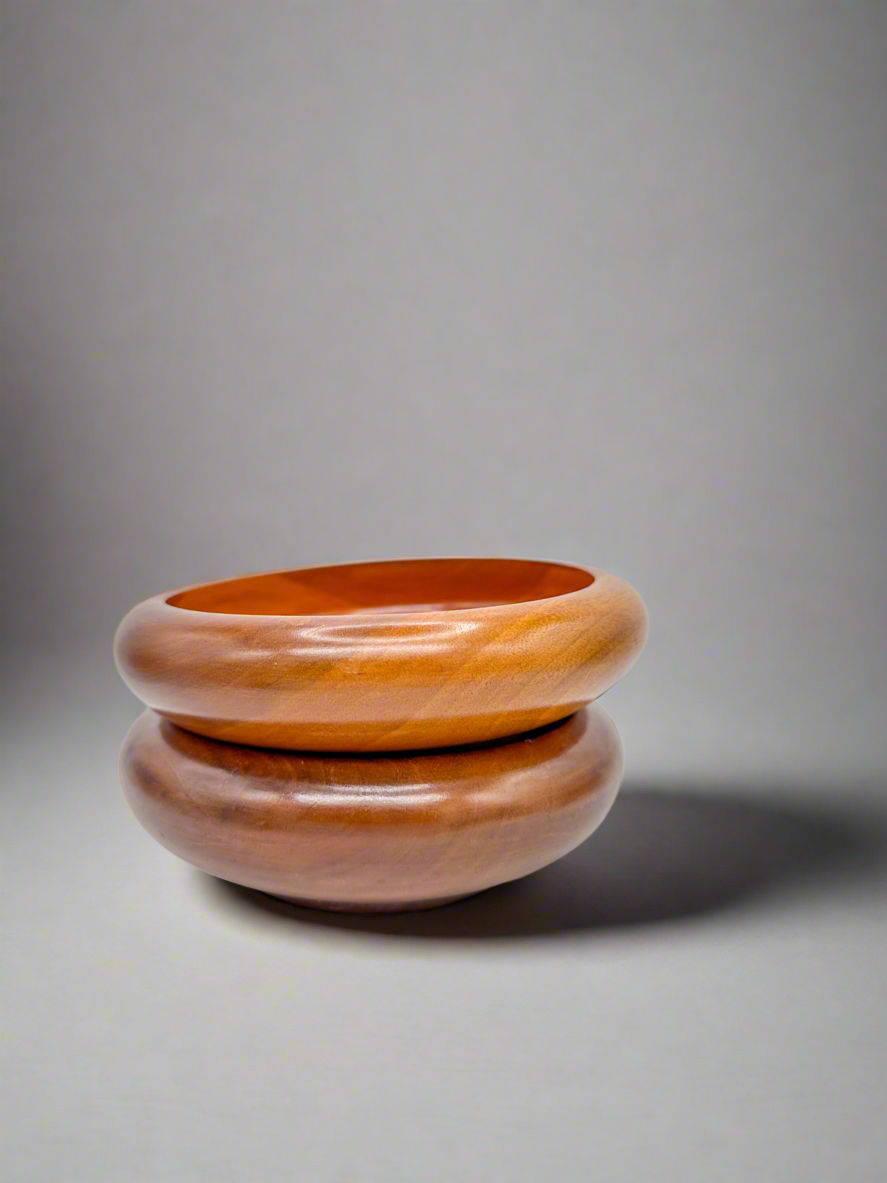 Hand-Turned Wooden Bowl Duo