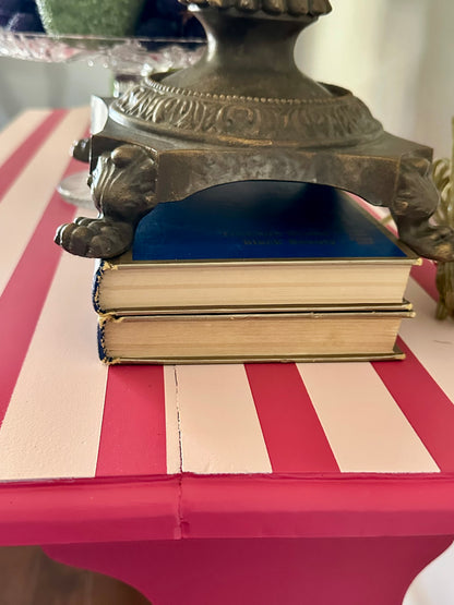 French Stripe Antique Console — Hand‑Painted in Amore & Charming | Jacksonville, FL