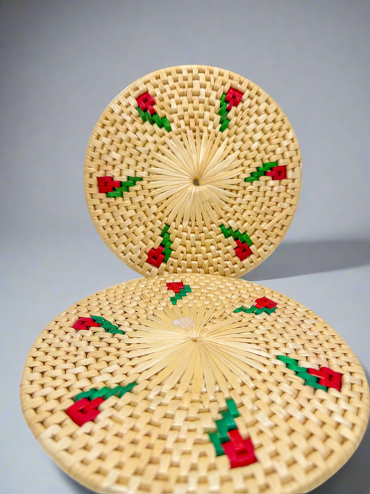 Handwoven Straw Charger Plate-Set of 4