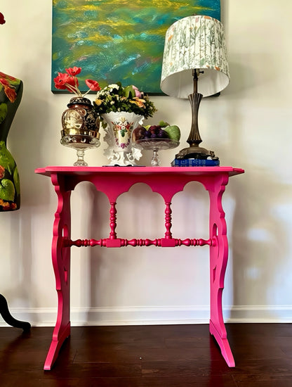 French Stripe Antique Console — Hand‑Painted in Amore & Charming | Jacksonville, FL