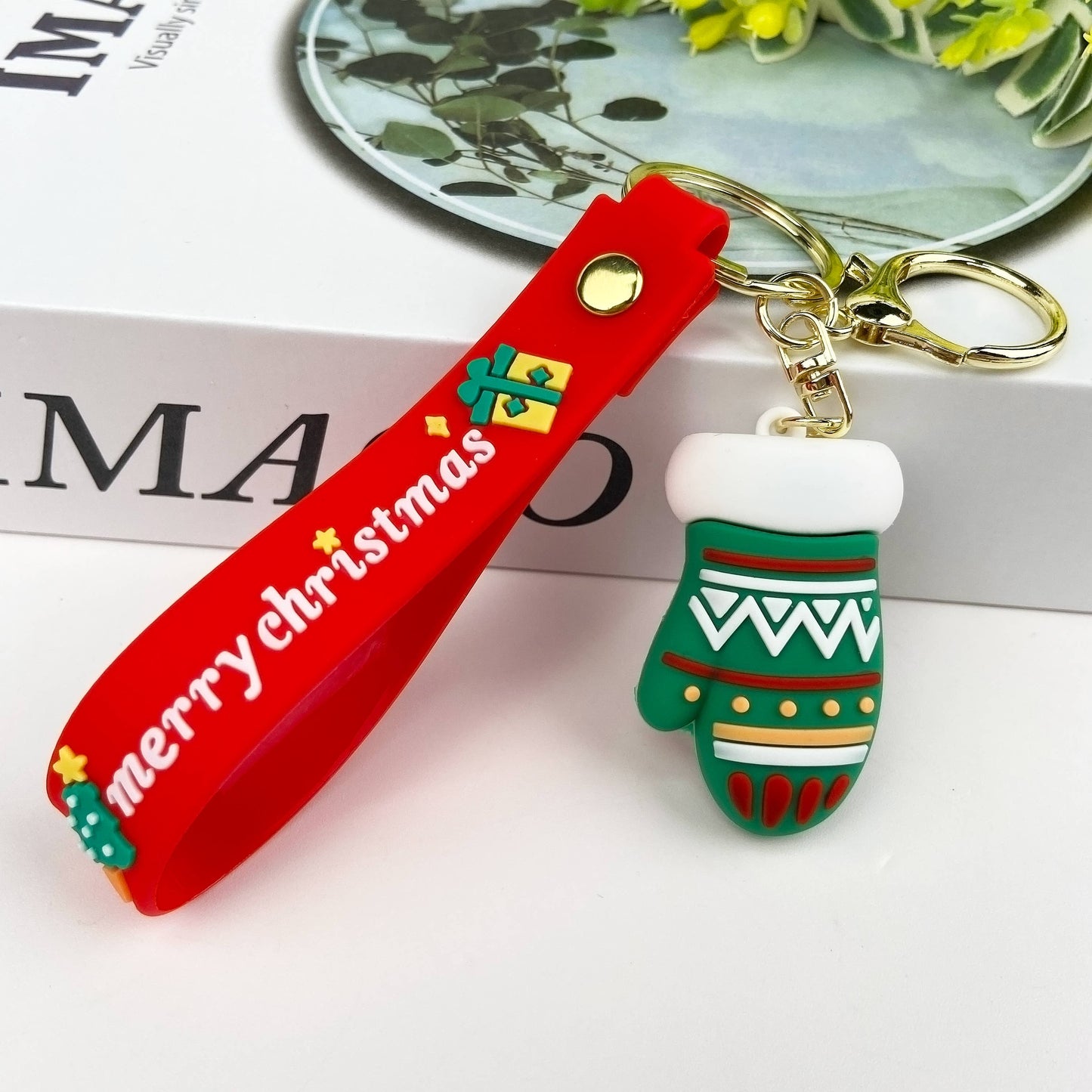 Christmas Keychain Set - Santa & Elk PVC Charms | Holiday Gift