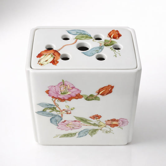 Vintage Floral Ceramic Flower Frog – The Tuscany Collection, Japan