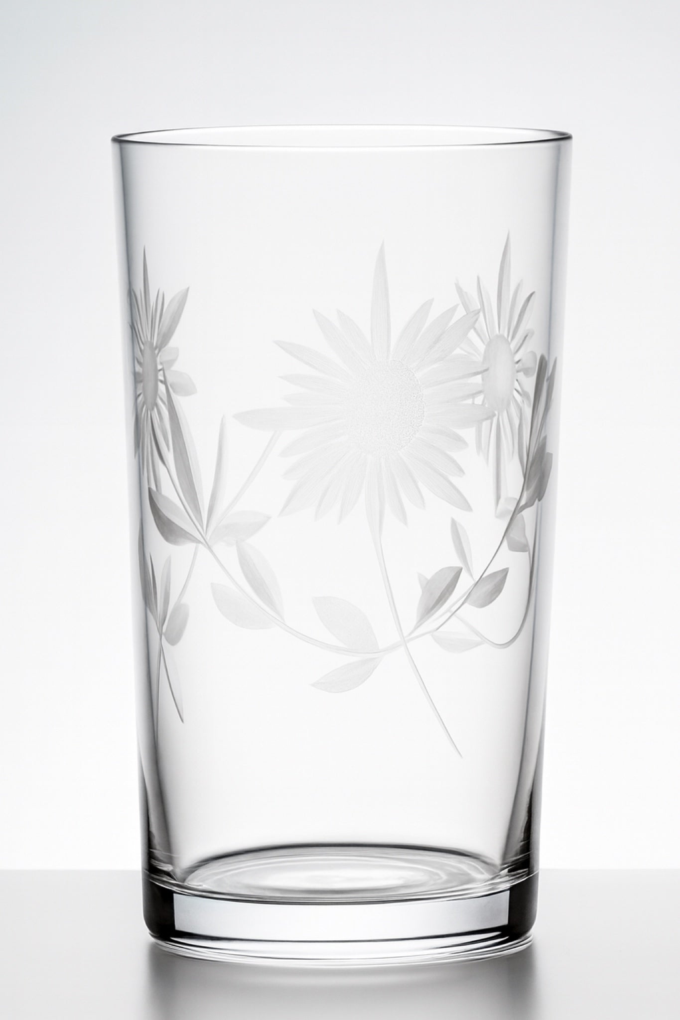 Vintage etched shot glass with frosted floral design mid century modern 