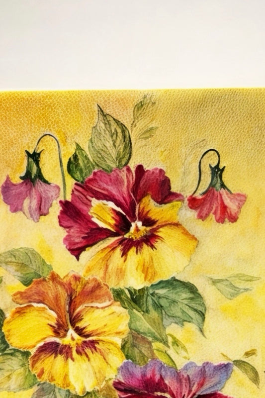 Golden Bloom Study – 8×6 Floral Painting on Canvas Board | Botanical Art for Home Decor