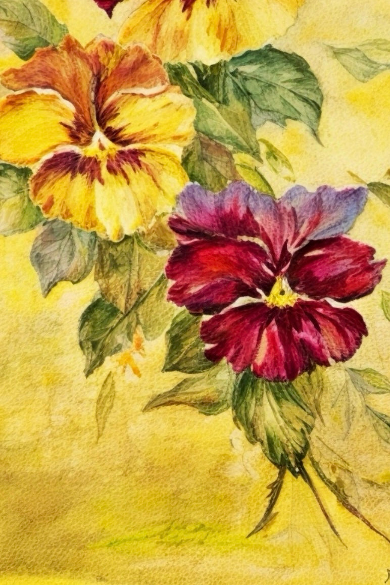 Golden Bloom Study – 8×6 Floral Painting on Canvas Board | Botanical Art for Home Decor
