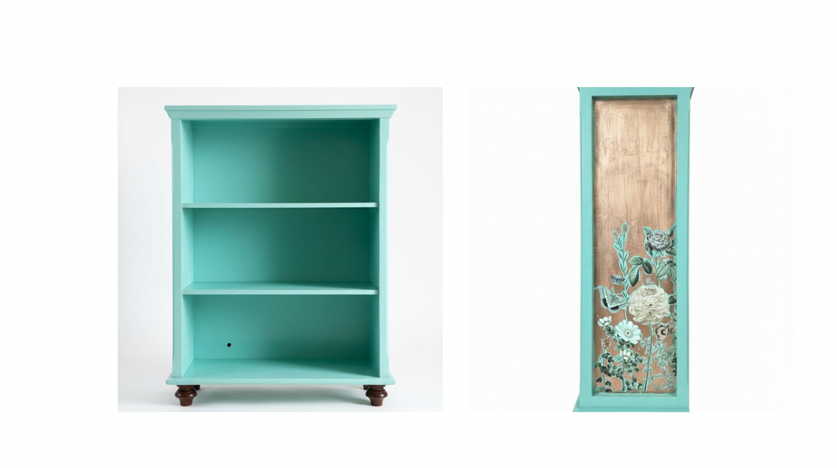 The Laurentine Bookshelf: Florentine-Inspired Statement Case with Copper Leaf and Botanicals