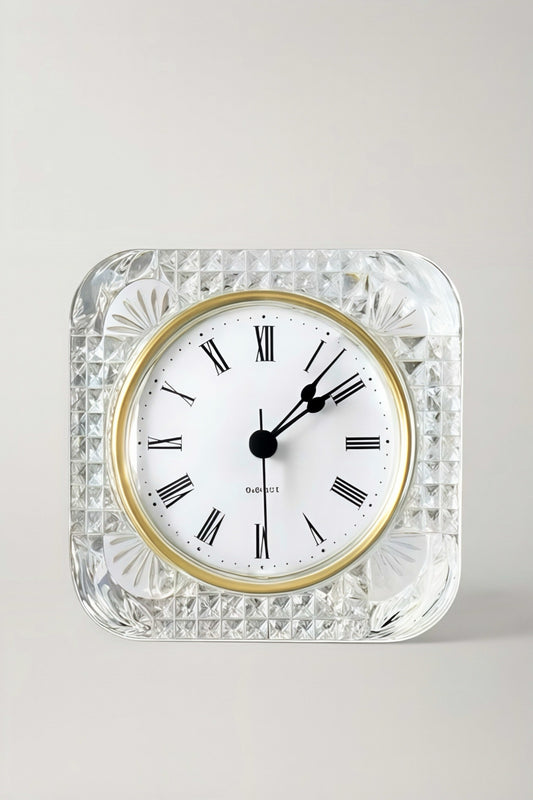 Vintage Cristal d’Arques France Crystal Desk Clock