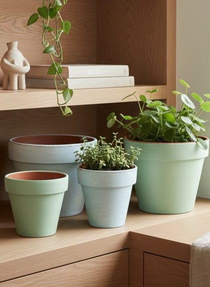 Hand‑Painted Terracotta Planter Pot, French Country