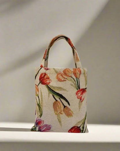 Floral Weave Tote Bag - Handcrafted Eco-Friendly Bag | The Marian Collection
