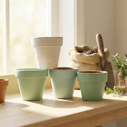 Hand‑Painted Terracotta Planter Pot, French Country