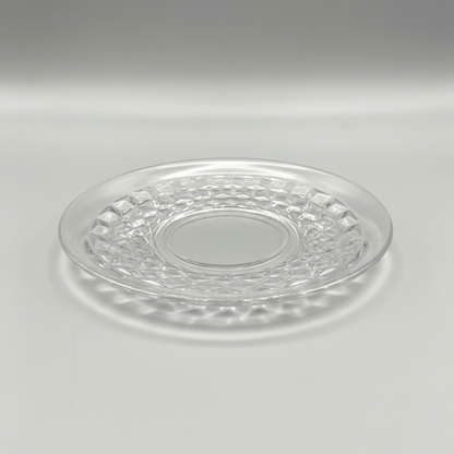 Anchor Hocking Wexford Glass Teacup & Saucer Sets – Vintage Diamond Elegance