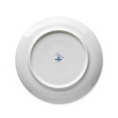 Back of vintage Princess China Tru-Tone dinner plate showing original blue maker's mark stamp — authentication detail