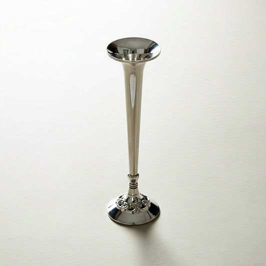 Vintage Silverplate Candlestick Holder — Ornate Scroll Base, Mid‑Century Elegance