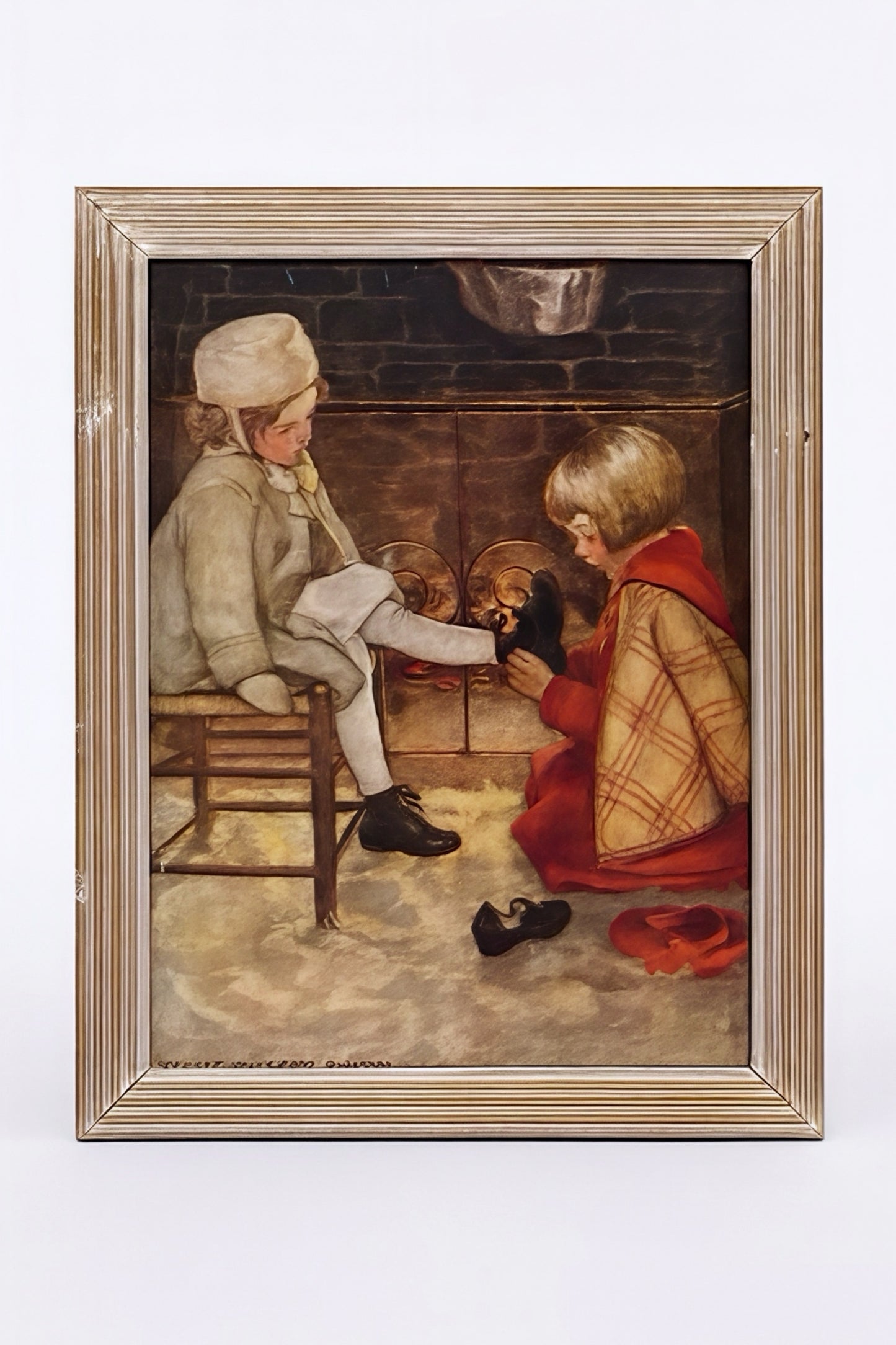 Helping Hands by Jessie Willcox Smith – Original Vintage Print in Ornate Frame 11x14
