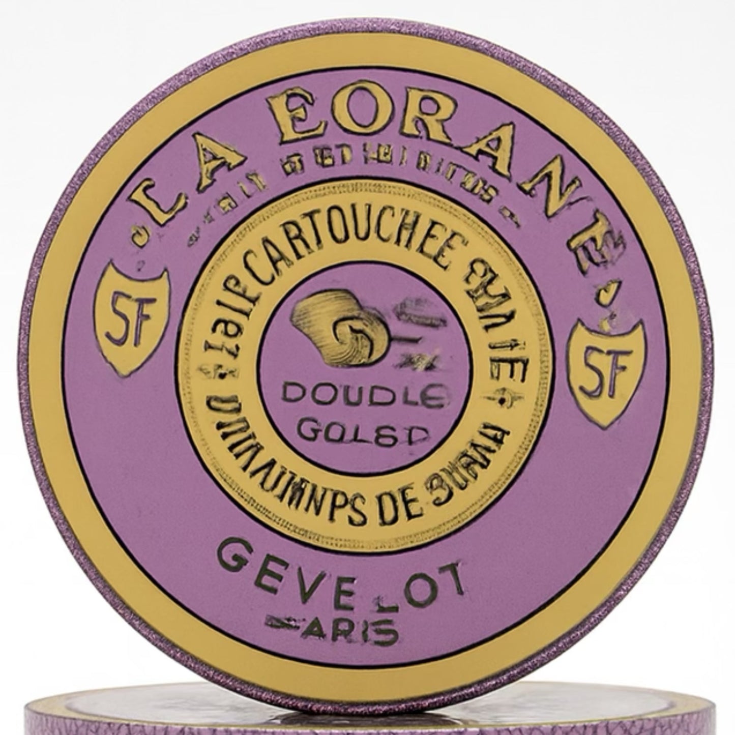 Purple and gold product container with 'La Eorane' branding on a white background