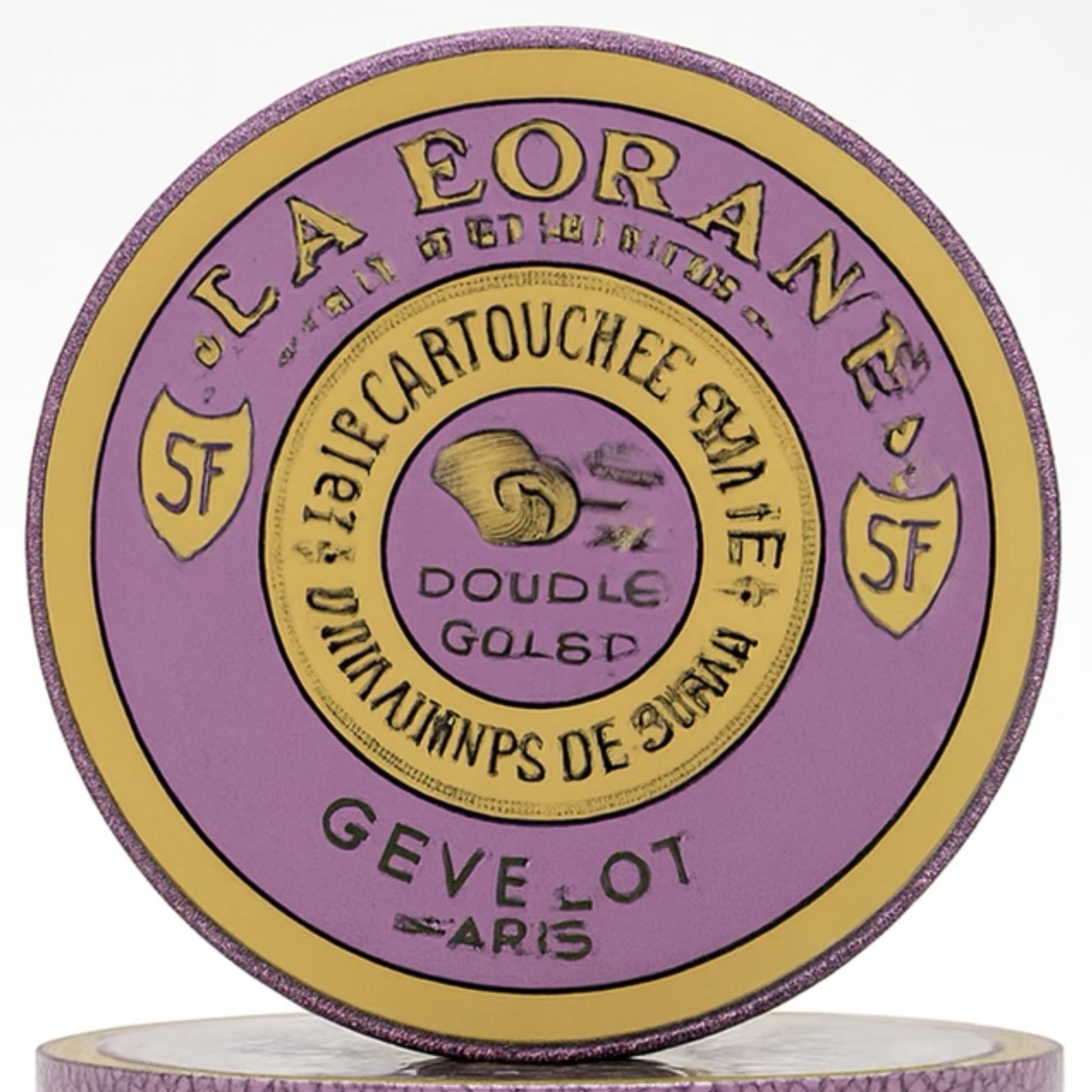 Purple and gold product container with 'La Eorane' branding on a white background