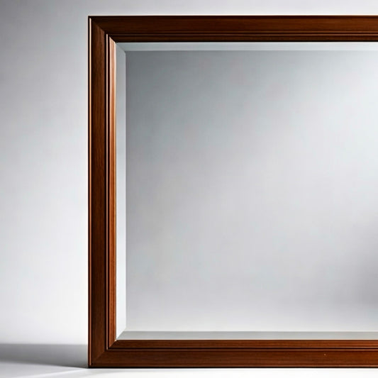 Vintage Refurbished Wood Framed Wall Mirror