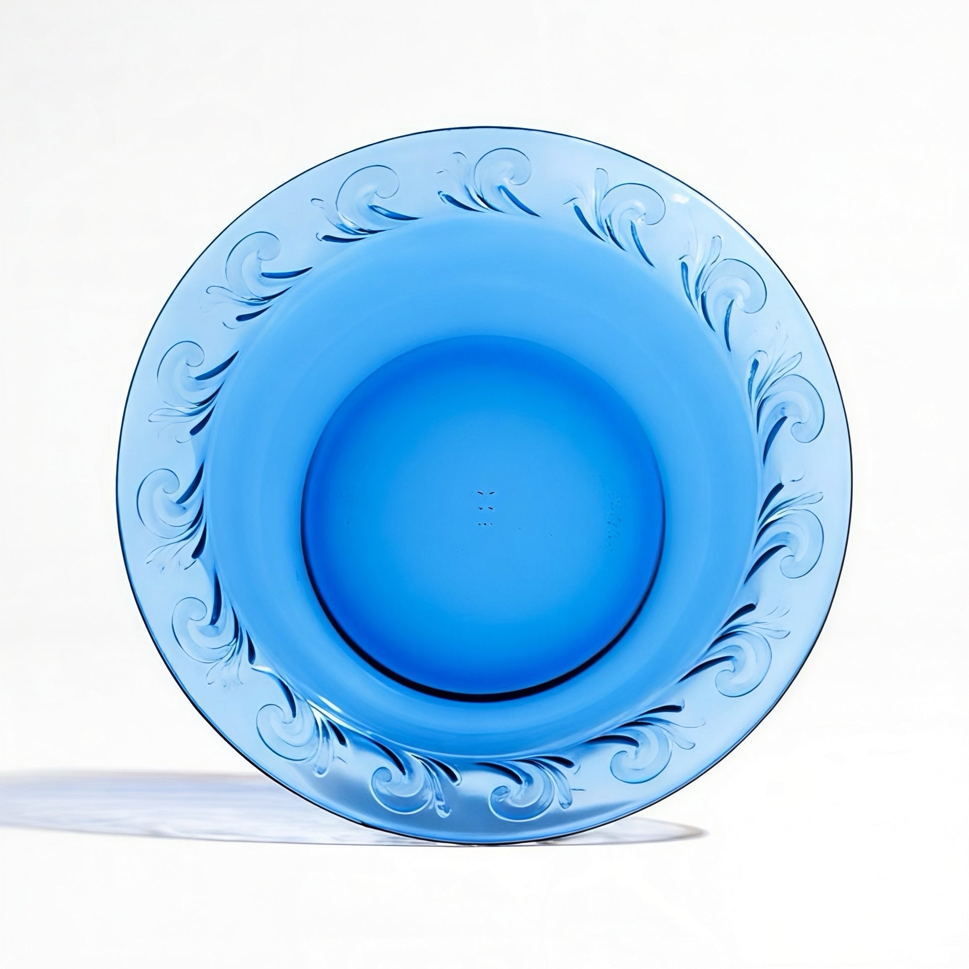 Pyrex 4 piece set Blue glass bowl with embossed design