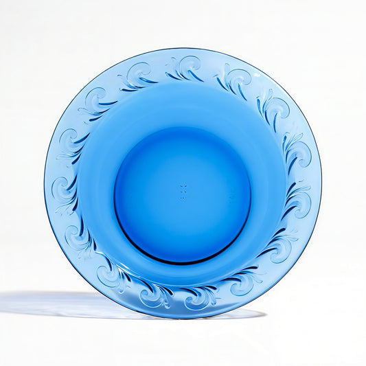 Pyrex 4 piece set Blue glass bowl with embossed design