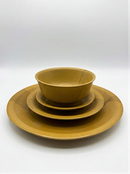 The Ochre Prism Stoneware Dinnerware Collection – 24-Piece Tabletop Set