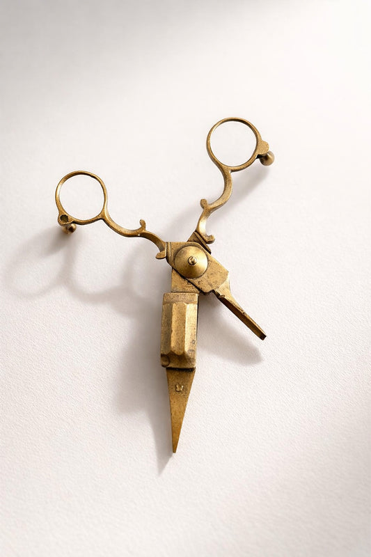 Antique Brass Wick Trimmer | 19th Century Candle Snuffer