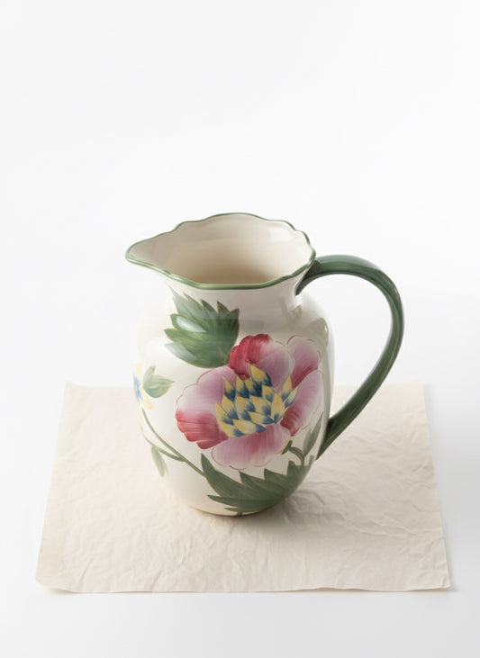 American Atelier Ashley Hand-Painted Floral Pitcher | Pattern #5691 Earthenware