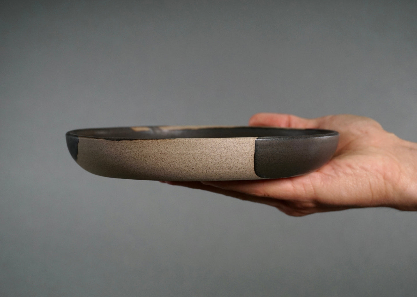 Artisan Stoneware Dinnerware Set - Gray & Black Handcrafted Collection