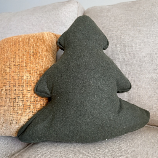 Green Christmas tree -shaped pillow for Christmas decor
